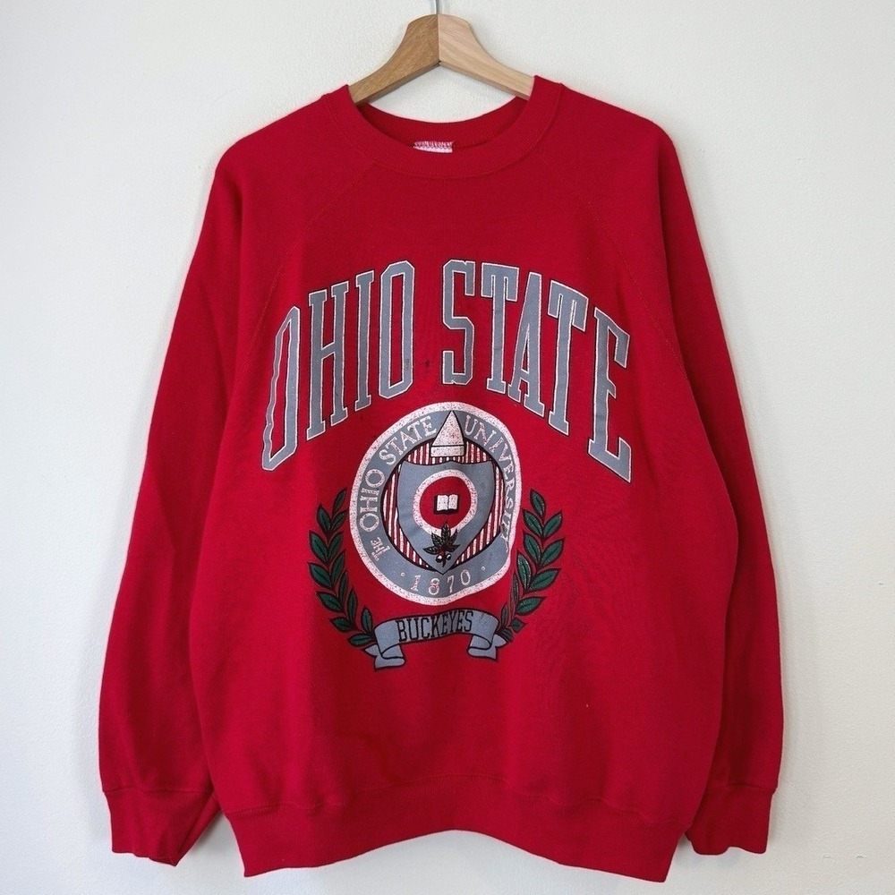 Vintage 80's Ohio State Buckeyes NCAA Red Sweatshirt - XL